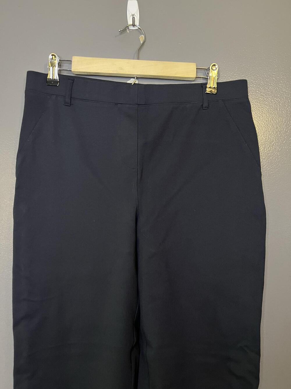 Quince Pants Womens Petite Large Navy Ponte Bootcut Pull On Stretch Work Office
